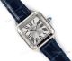 Swiss Grade 1 Cartier Santos Dumont SS Blue Leather Band Lovers Watch Super Clone (4)_th.jpg